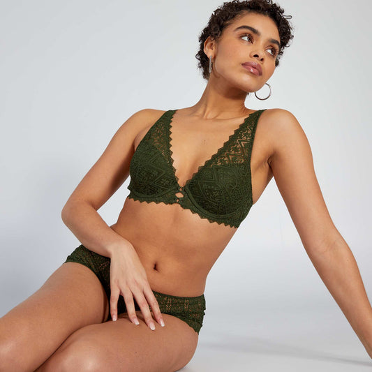 Floral lace bra KOMU GREEN