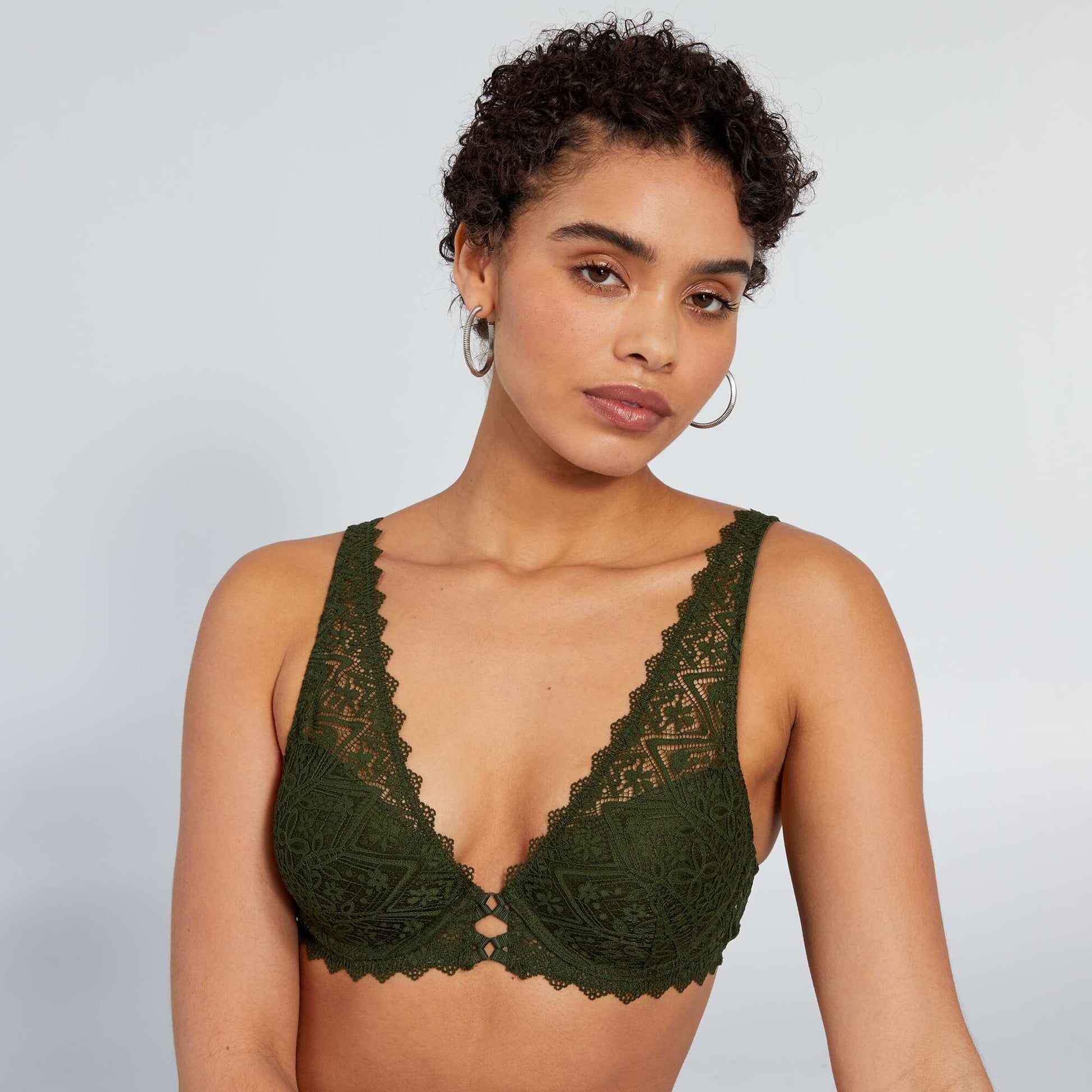 Floral lace bra KOMU GREEN