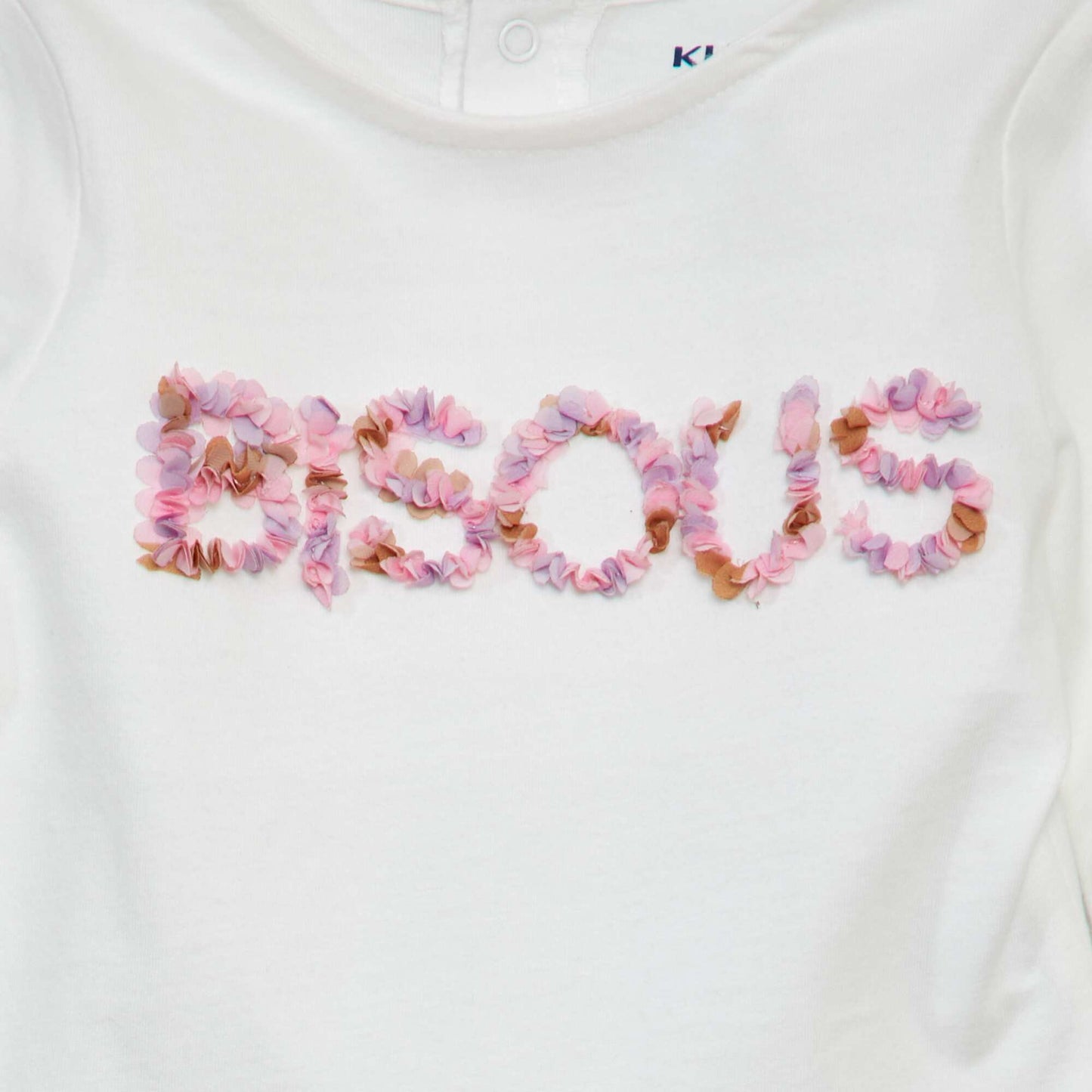 Long-sleeved bouclé print T-shirt WHITE