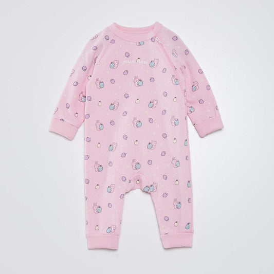 Sleepsuit with animal pattern PINK