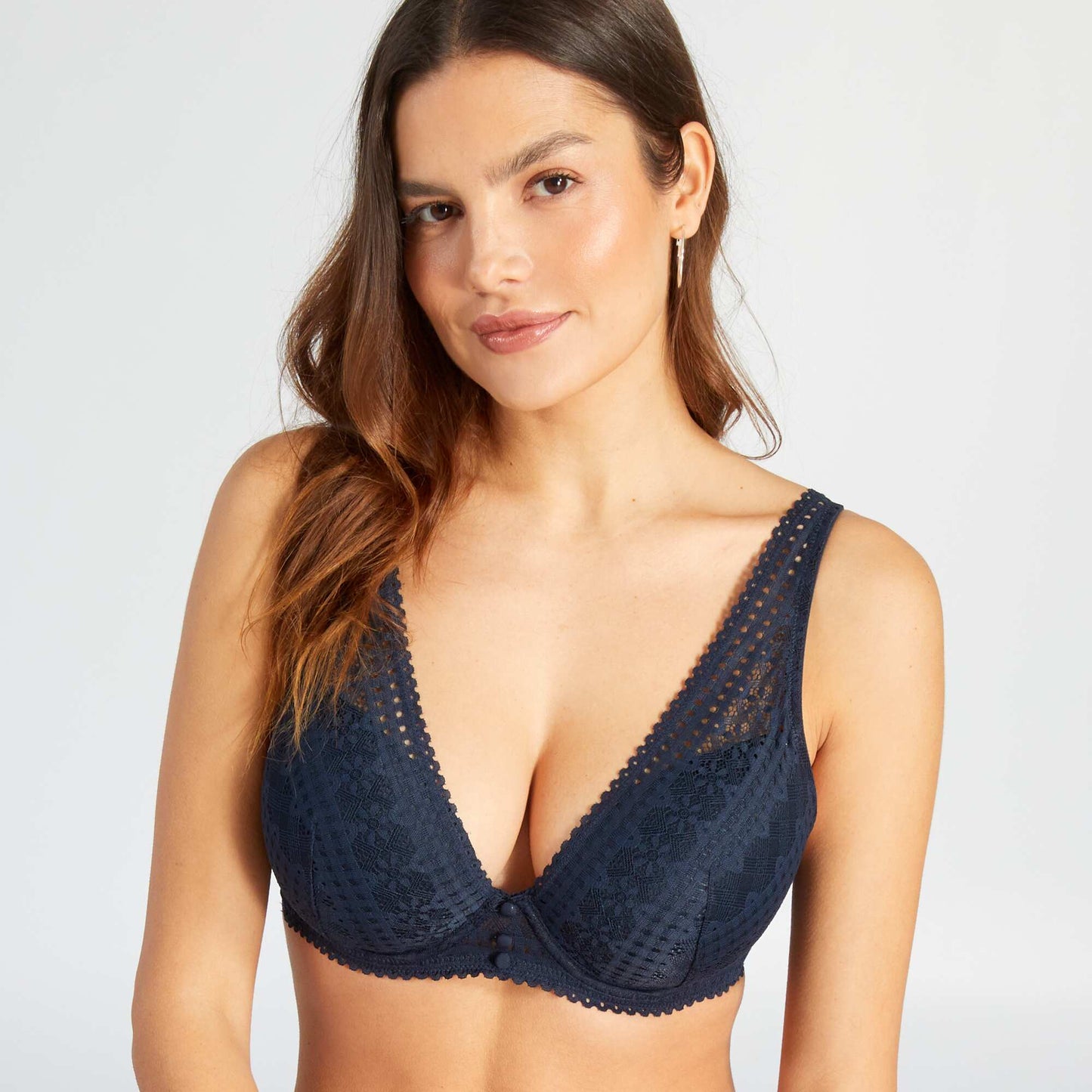 Lace bra for D & E cups SAPP BLUE