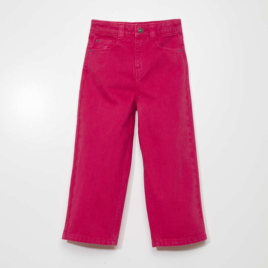 High-rise wide-leg jeans PINK