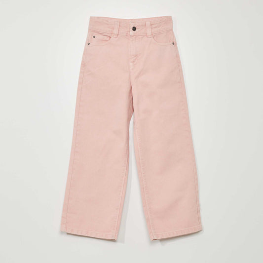 High-rise wide-leg jeans PINK