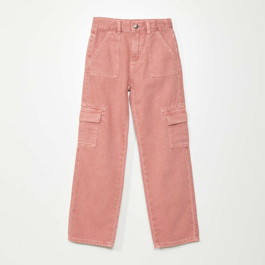 Wide-leg jeans with side pockets PINK