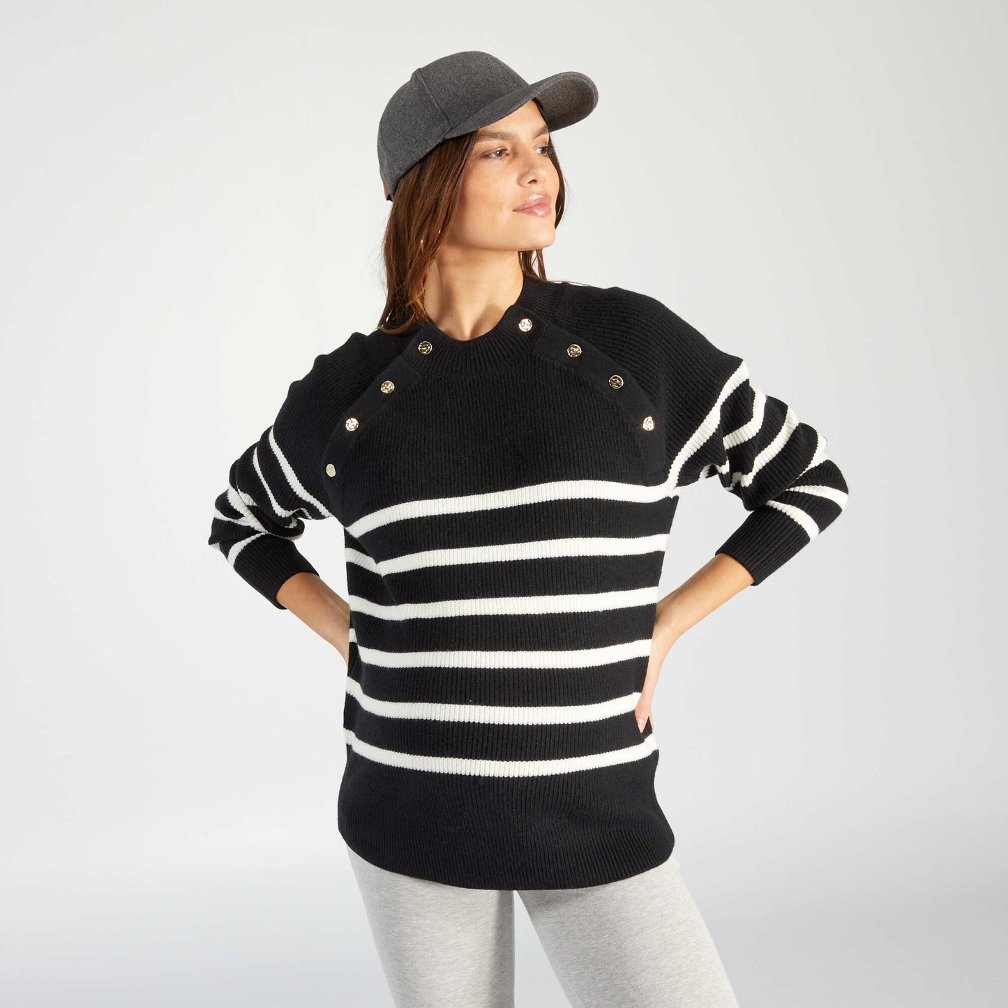 Breton nursing sweater BLACK