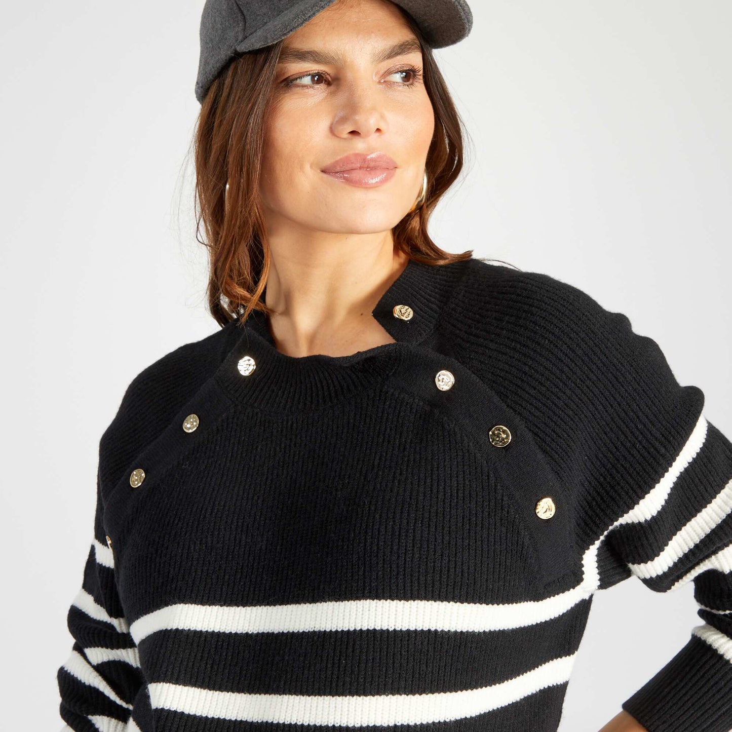 Breton nursing sweater BLACK