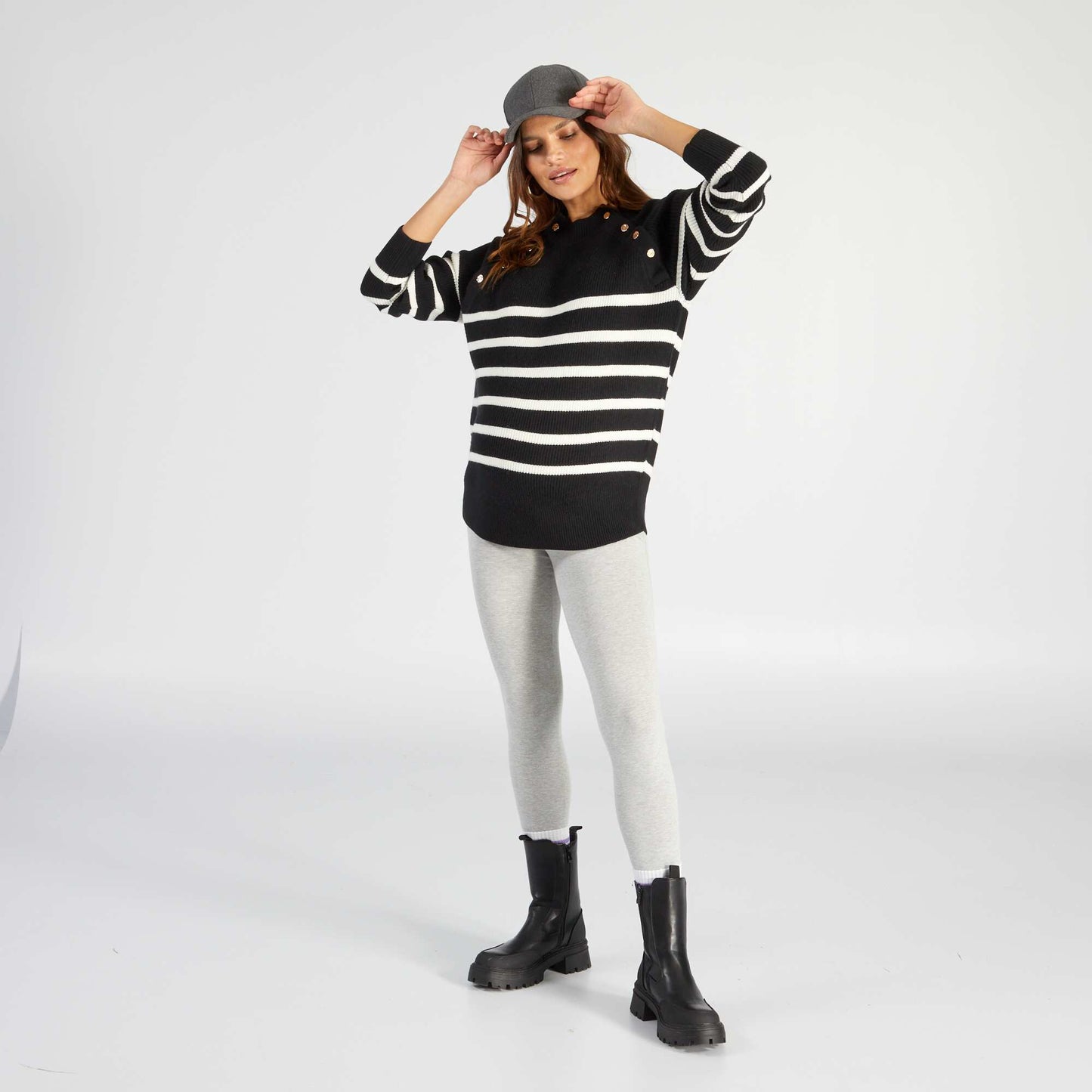 Breton nursing sweater BLACK