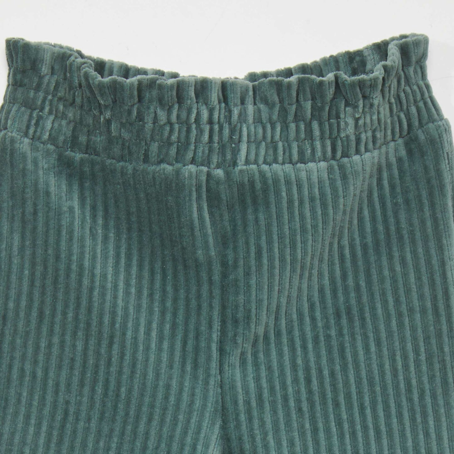 Corduroy knit fabric trousers GREEN
