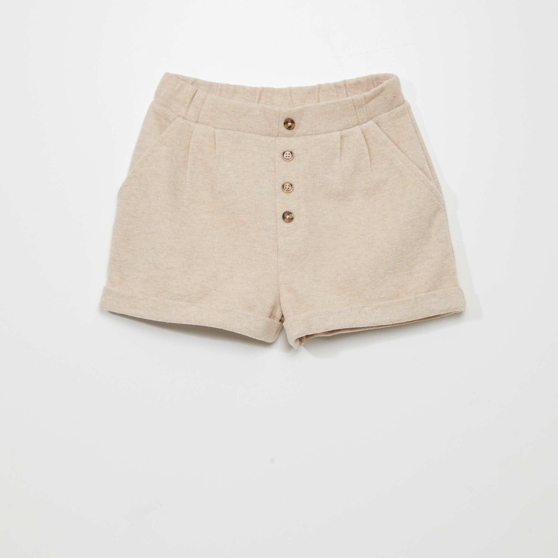 Woolcloth-effect shorts BEIGE