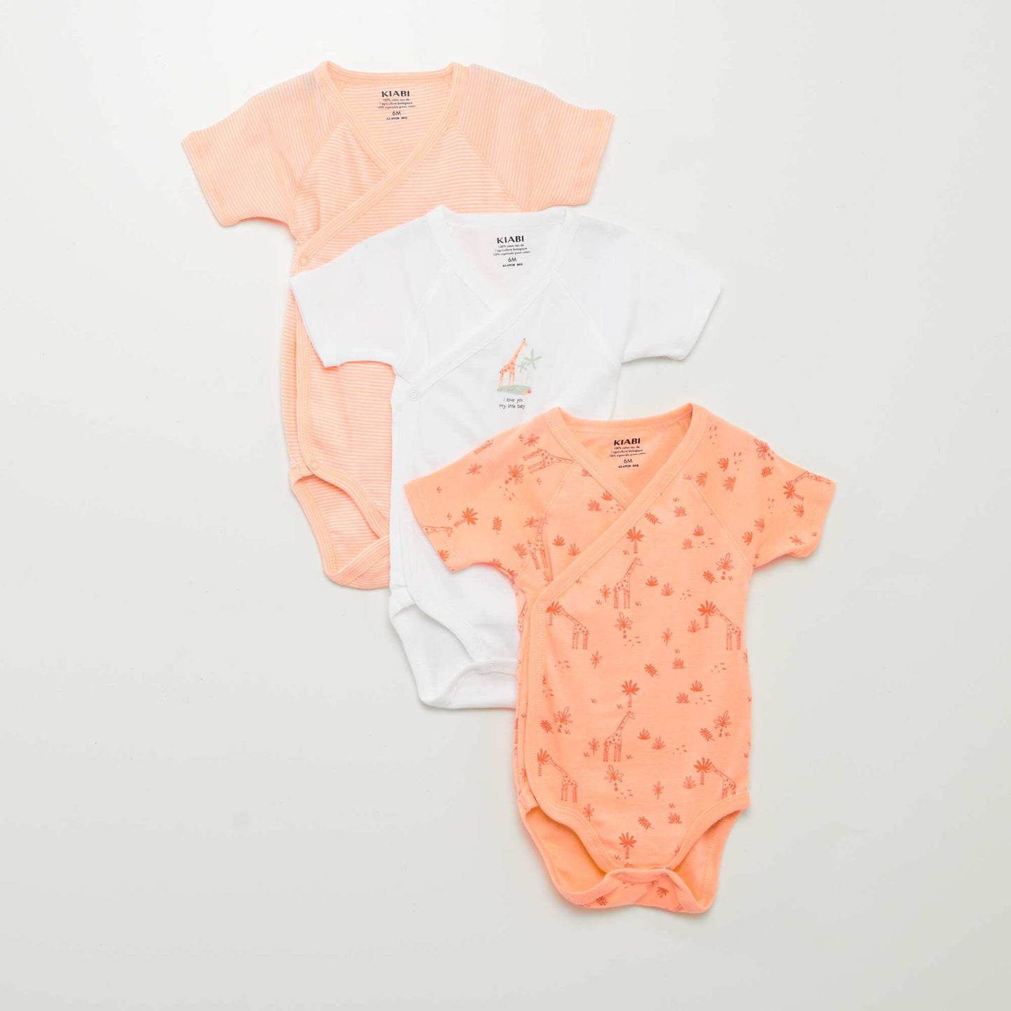 Pack of 3 printed bodysuits ORANGE