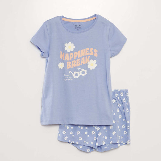 Pyjama set: T-shirt + shorts - 2-piece set BLUE