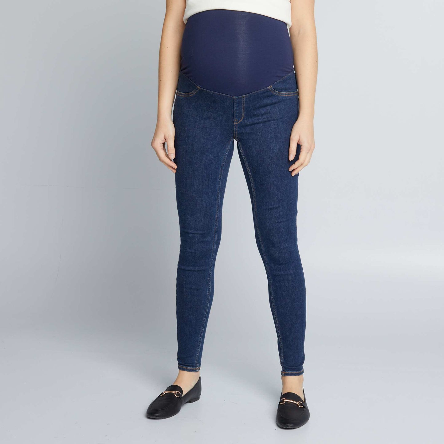 Maternity jeggings with support panel BLUE