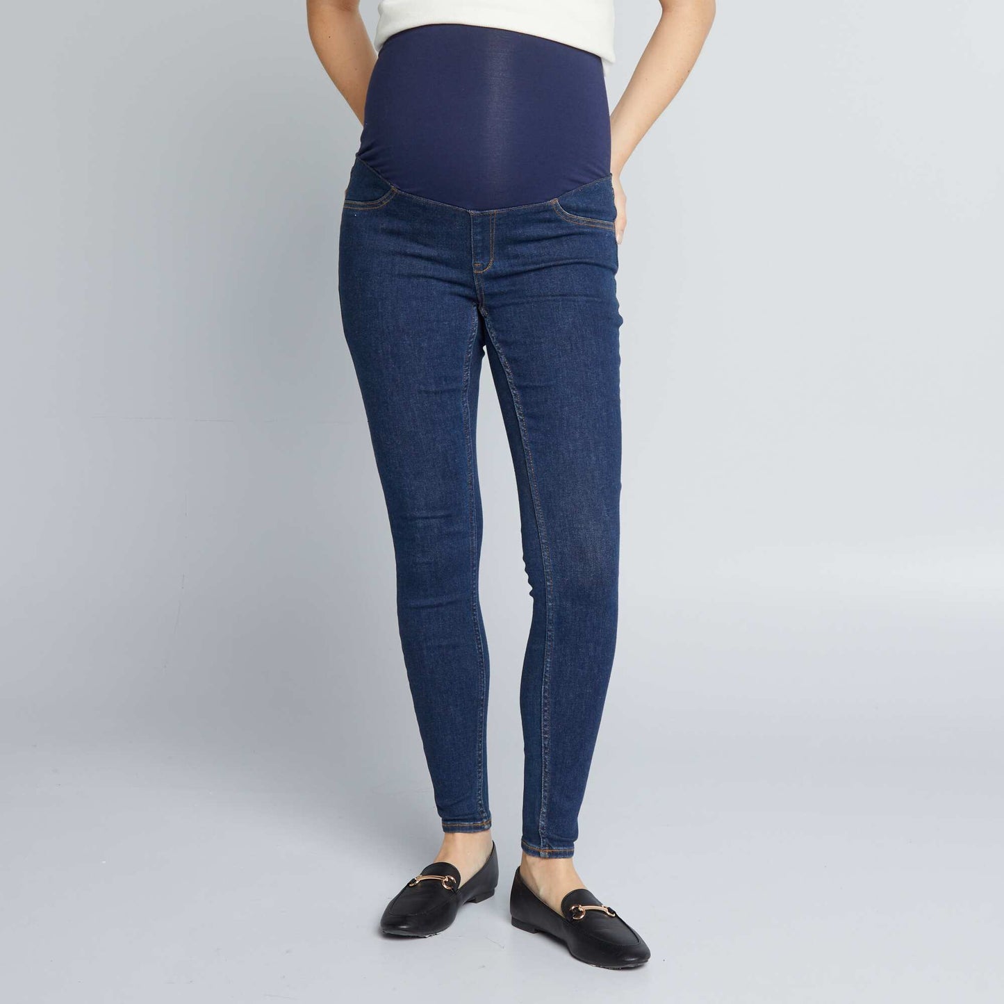 Maternity jeggings with support panel BLUE