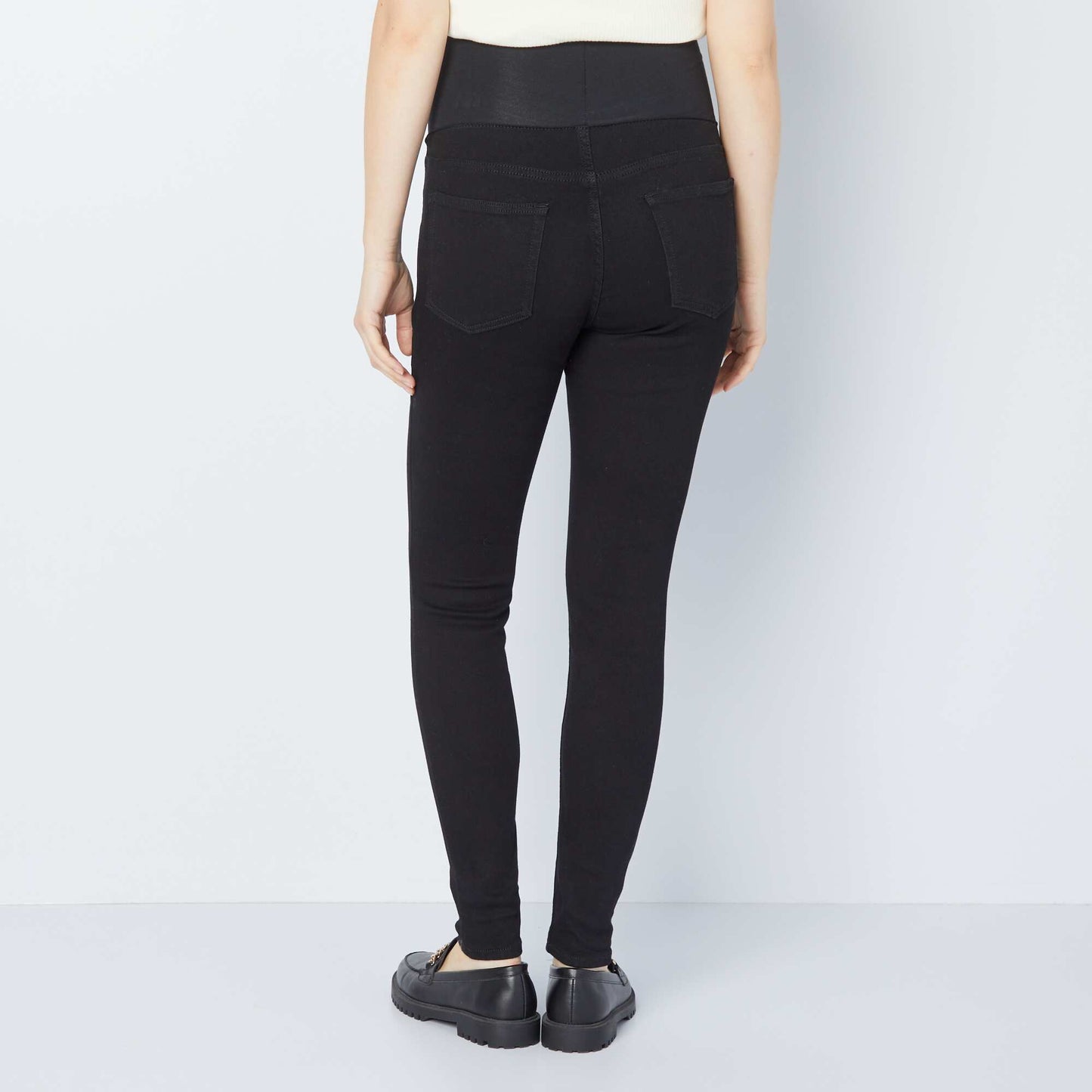 Maternity jeggings with support panel BLACK