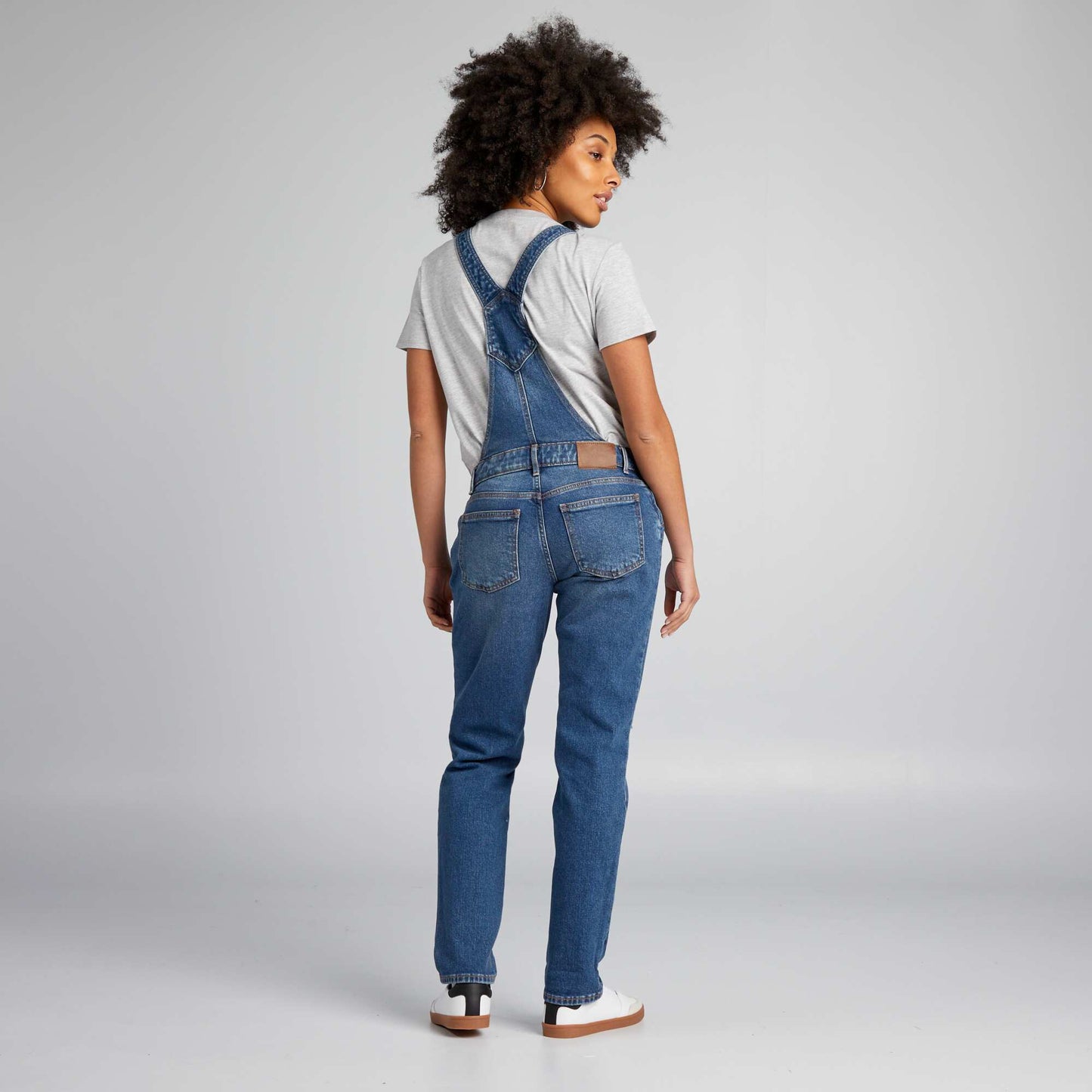 Stretch denim maternity dungarees BLUE