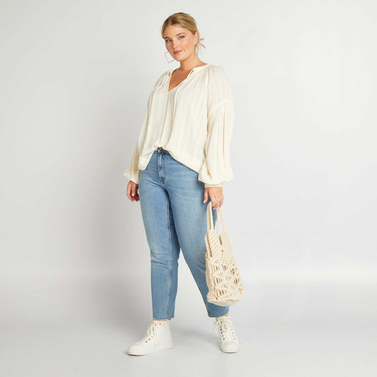 Flowing V-neck blouse ECRU ACE