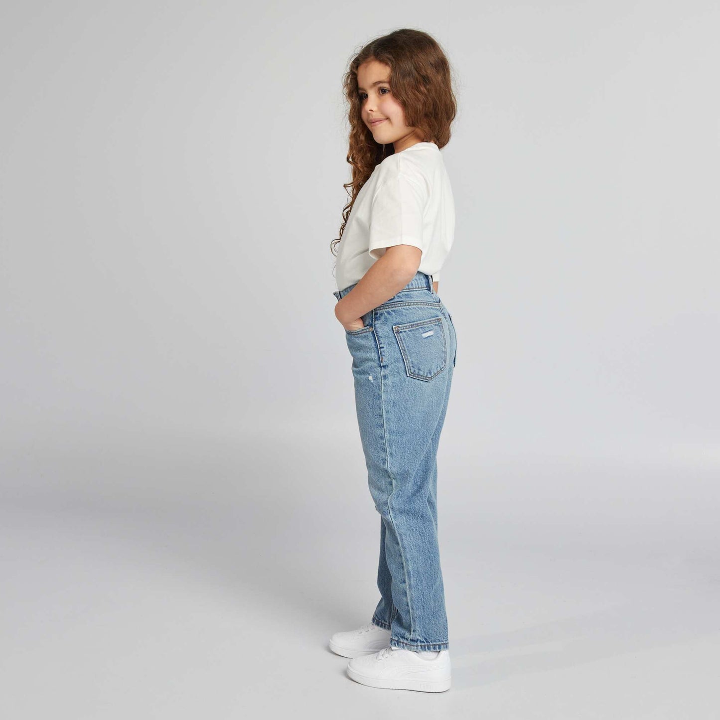 High-rise straight jeans BLUE