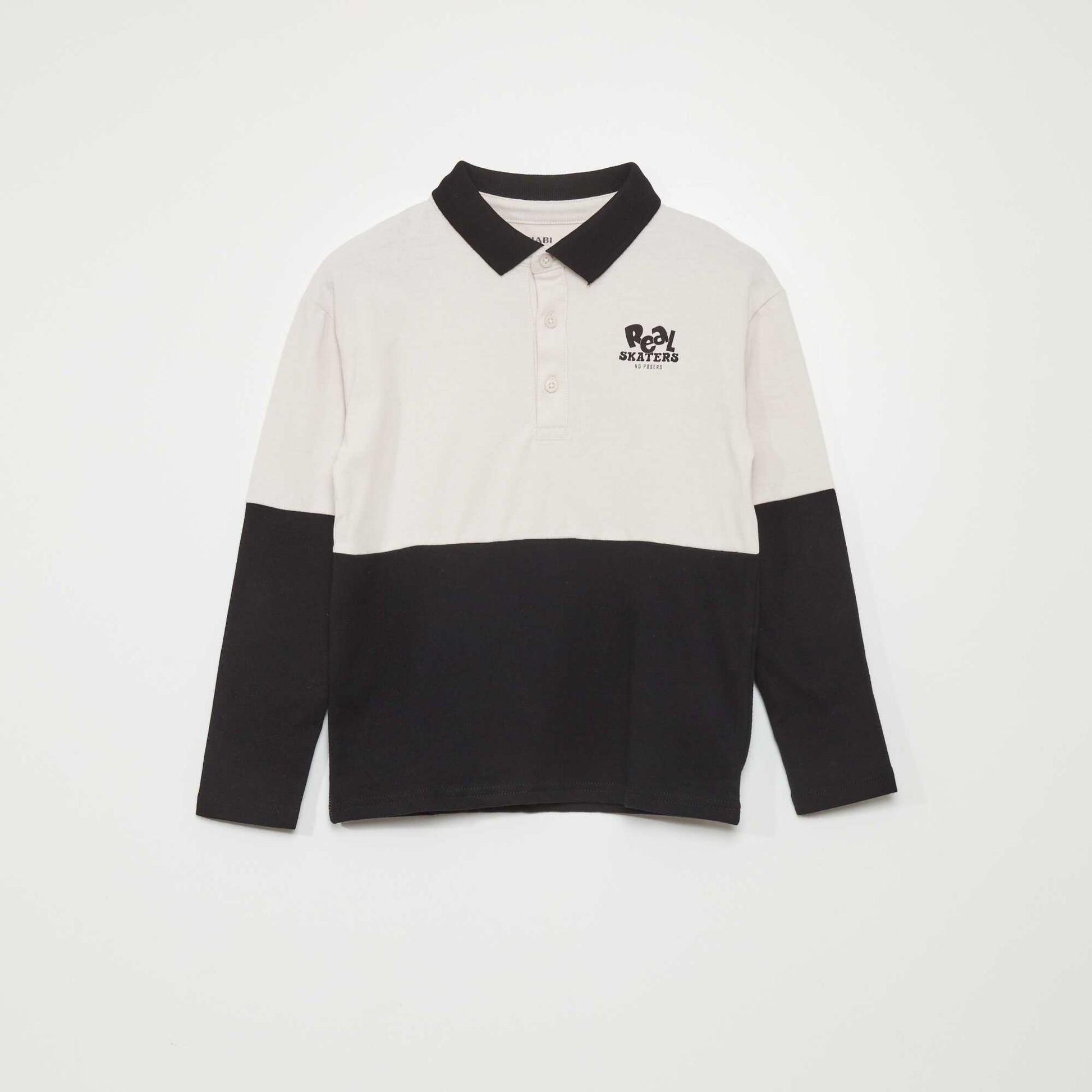 Long-sleeved polo shirt WHITE