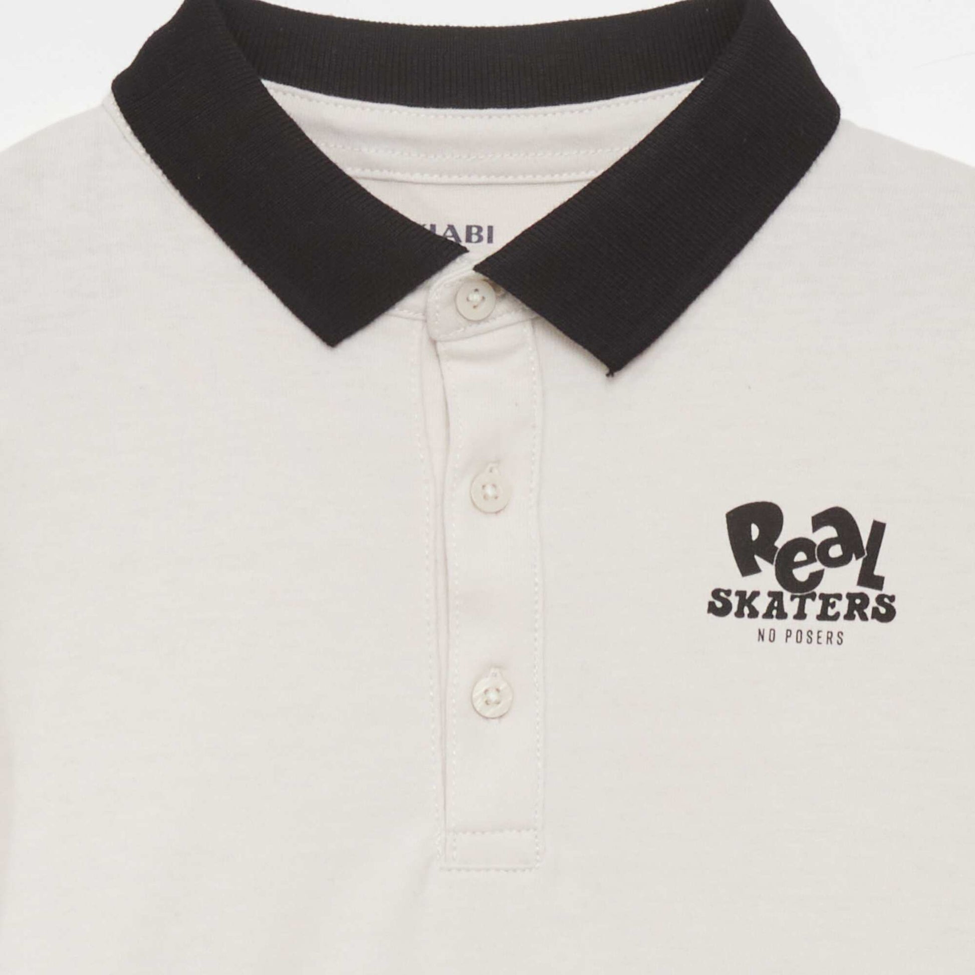 Long-sleeved polo shirt WHITE