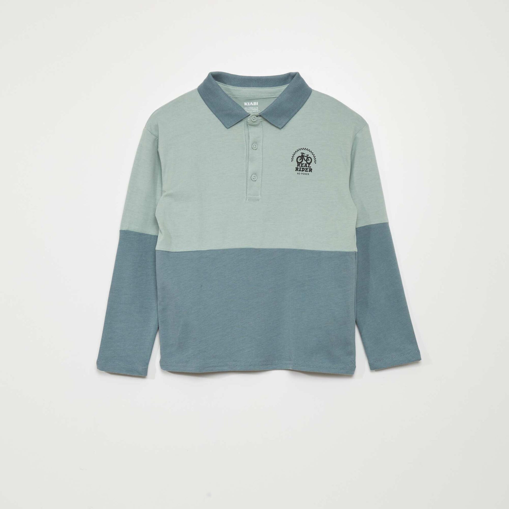 Long-sleeved polo shirt GREEN