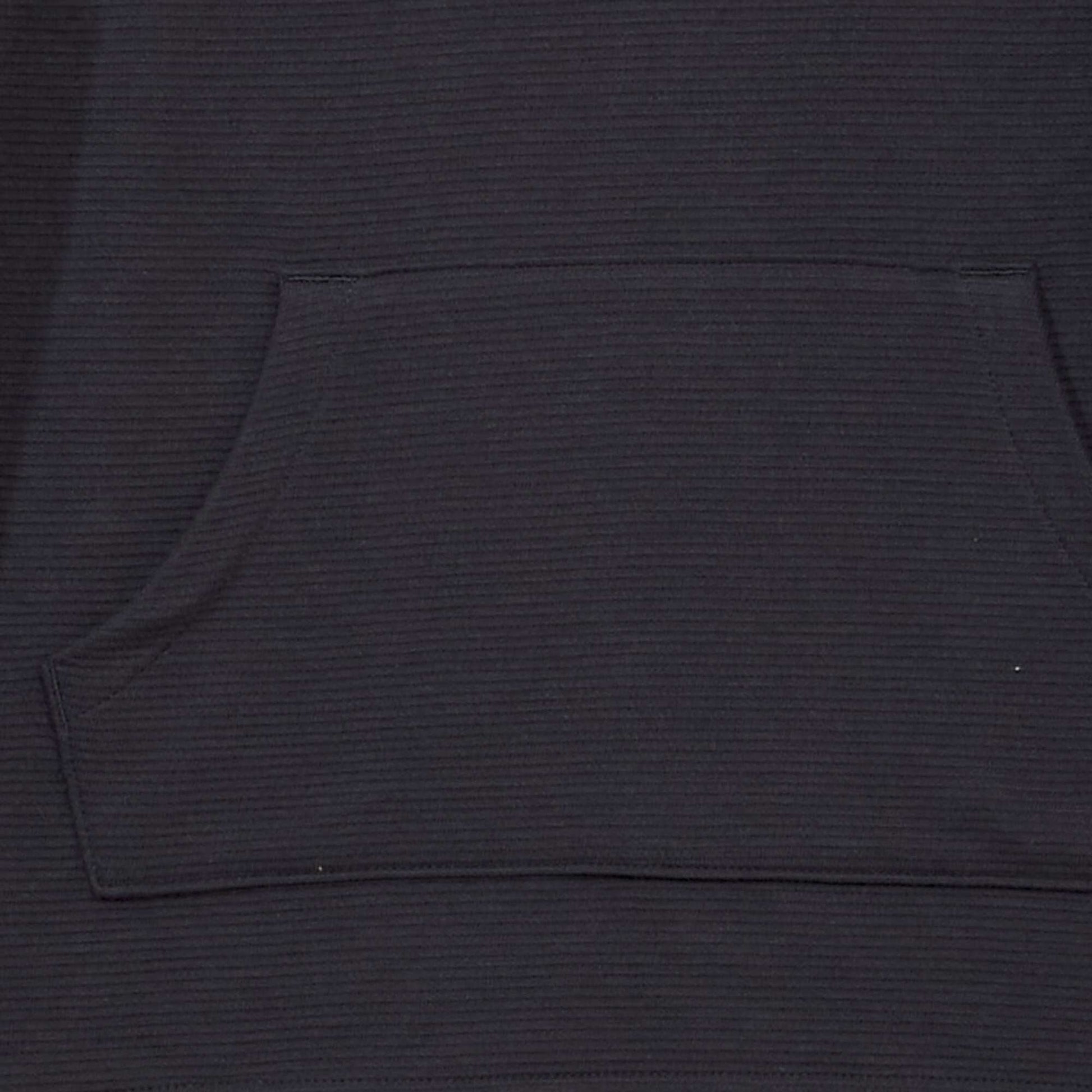 Textured knit fabric T-shirt with kangaroo pocket BLACK