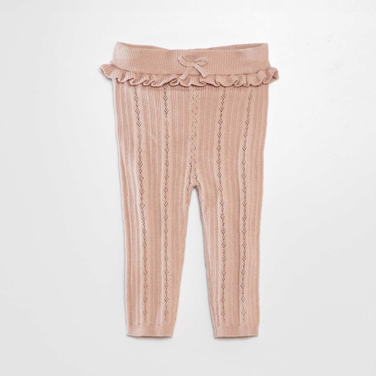 Openwork knit leggings + socks BEIGE