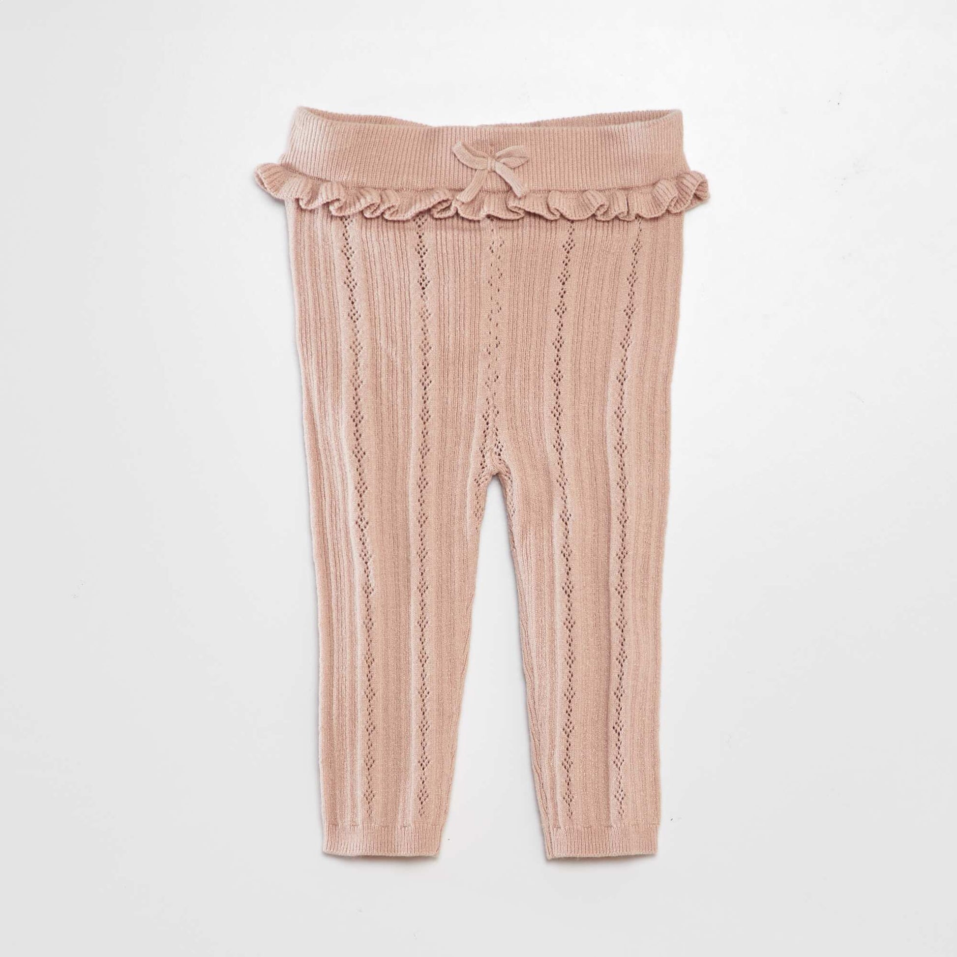Openwork knit leggings + socks BEIGE