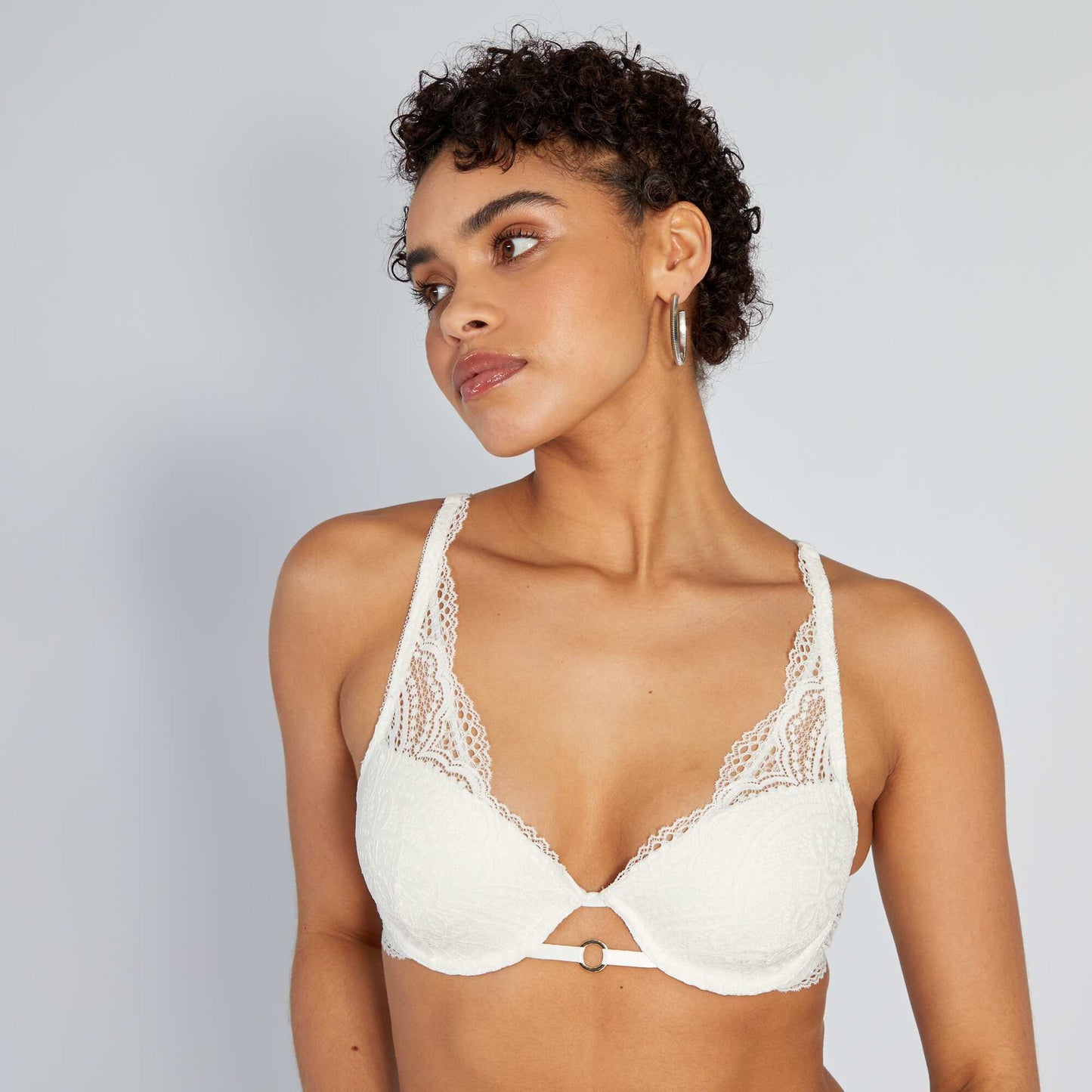 Padded lace bra WHITE