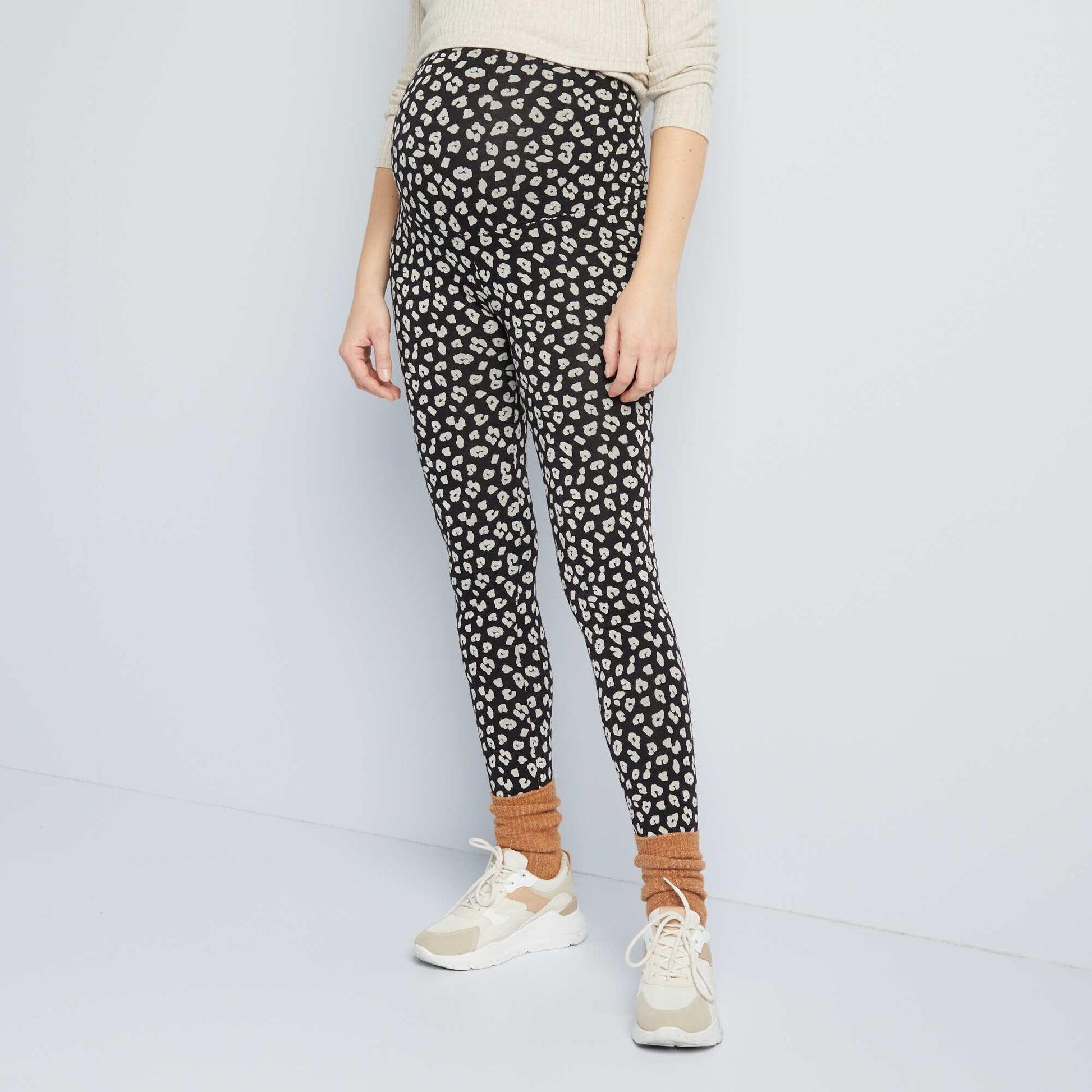 Long maternity leggings BLACK