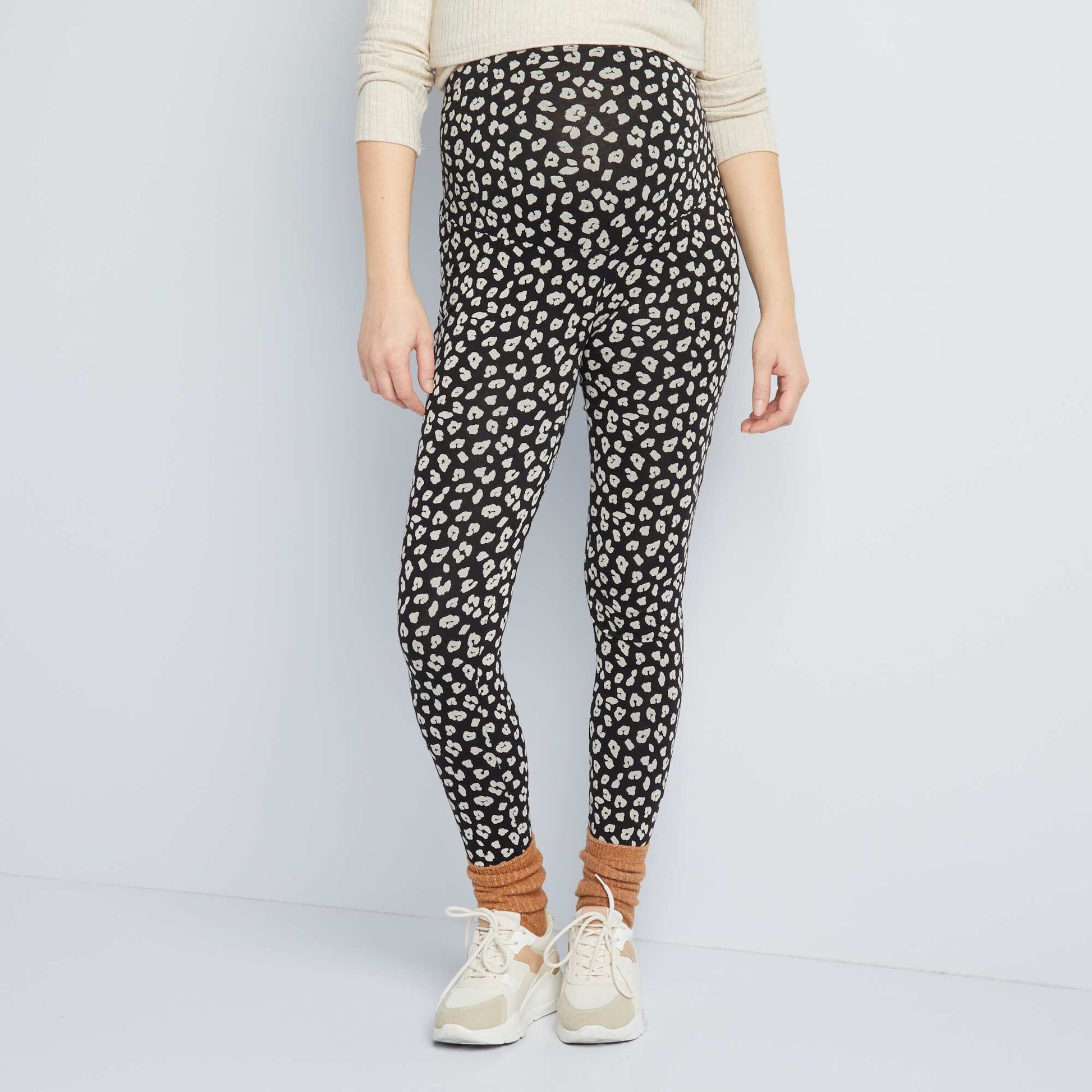 Long maternity leggings BLACK