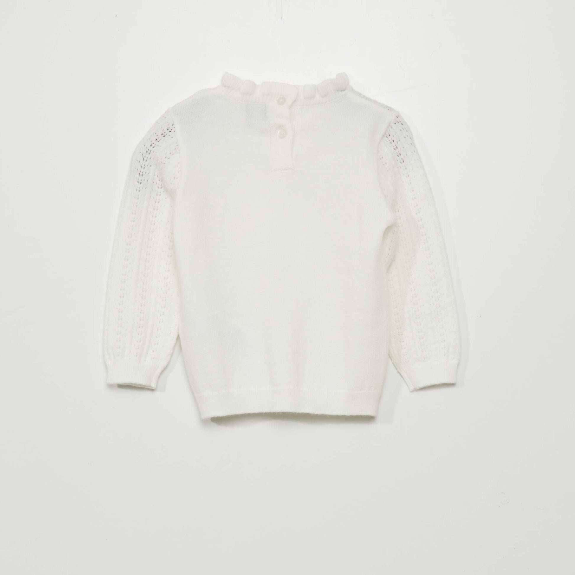 Openwork knit sweater WHITE