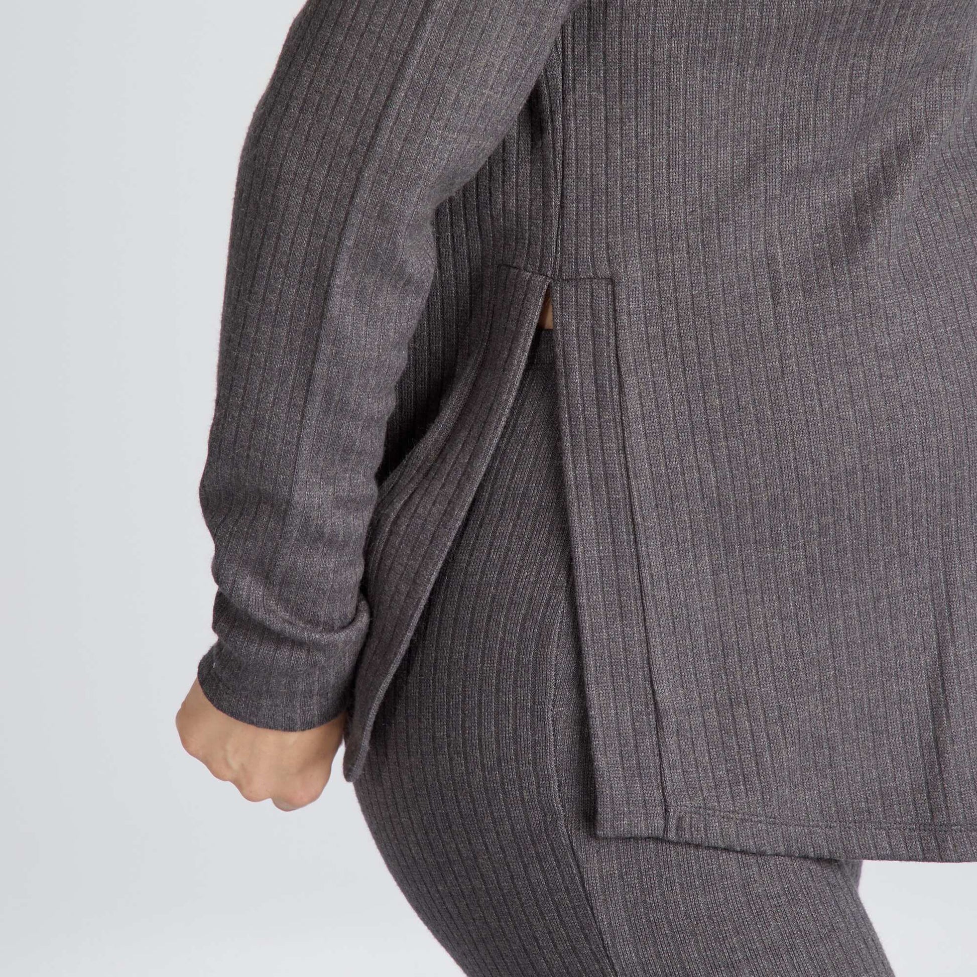 Round neck loose fit maternity sweater GREY