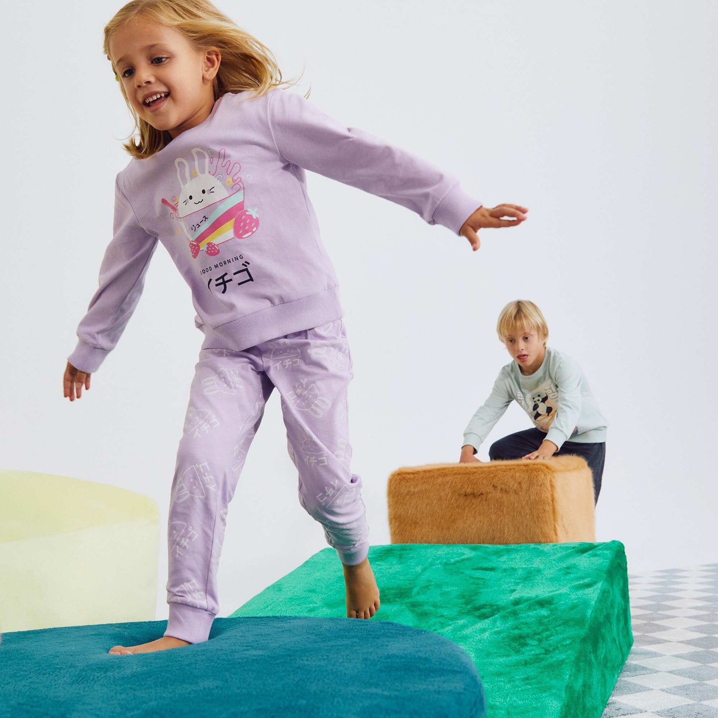 Long jersey pyjamas - Two-piece set PURPLE