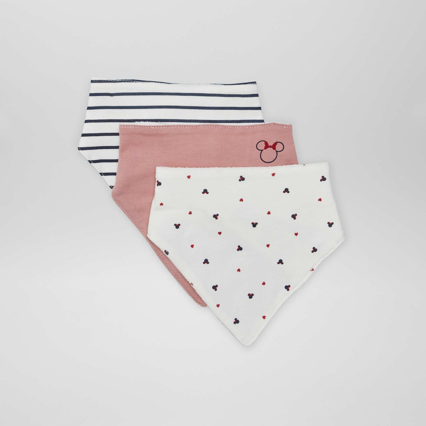 Pack of 3 Disney triangle bibs with press-studs WHITE