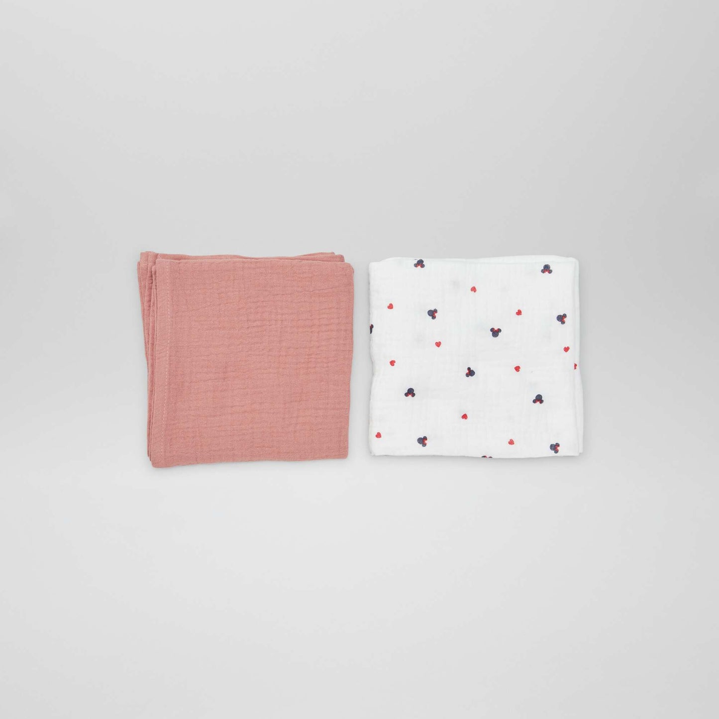 Pack of 2 double cotton gauze squares minnie