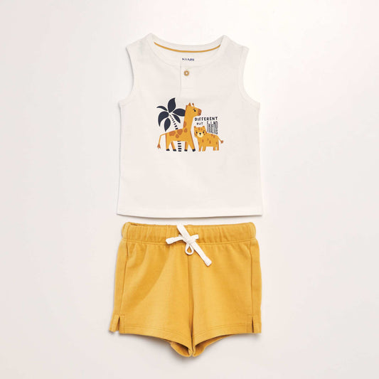 Vest top + shorts set - 2-piece set WHITE