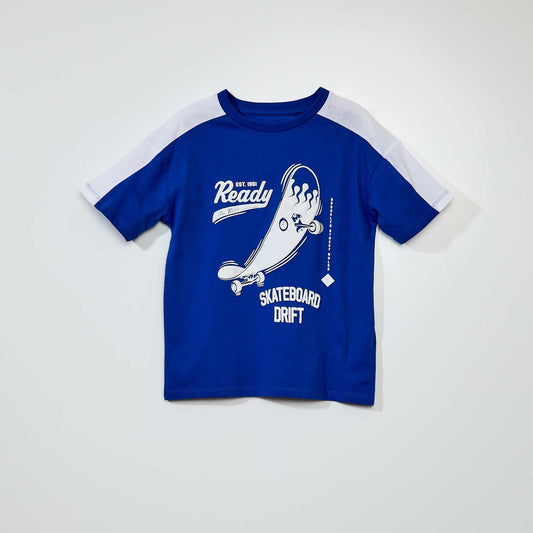 Short-sleeved skateboarding T-shirt BLUE_SKATE