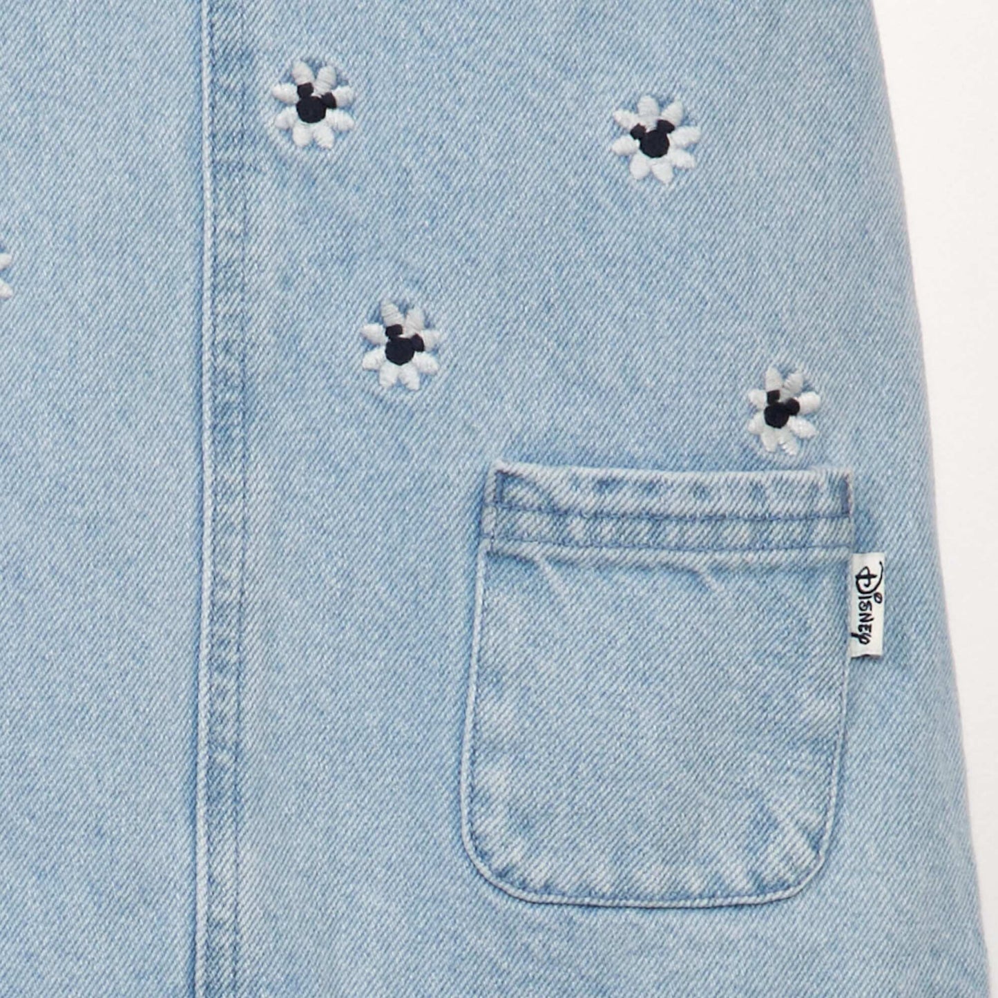 'Mickey' denim dungaree dress BLUE