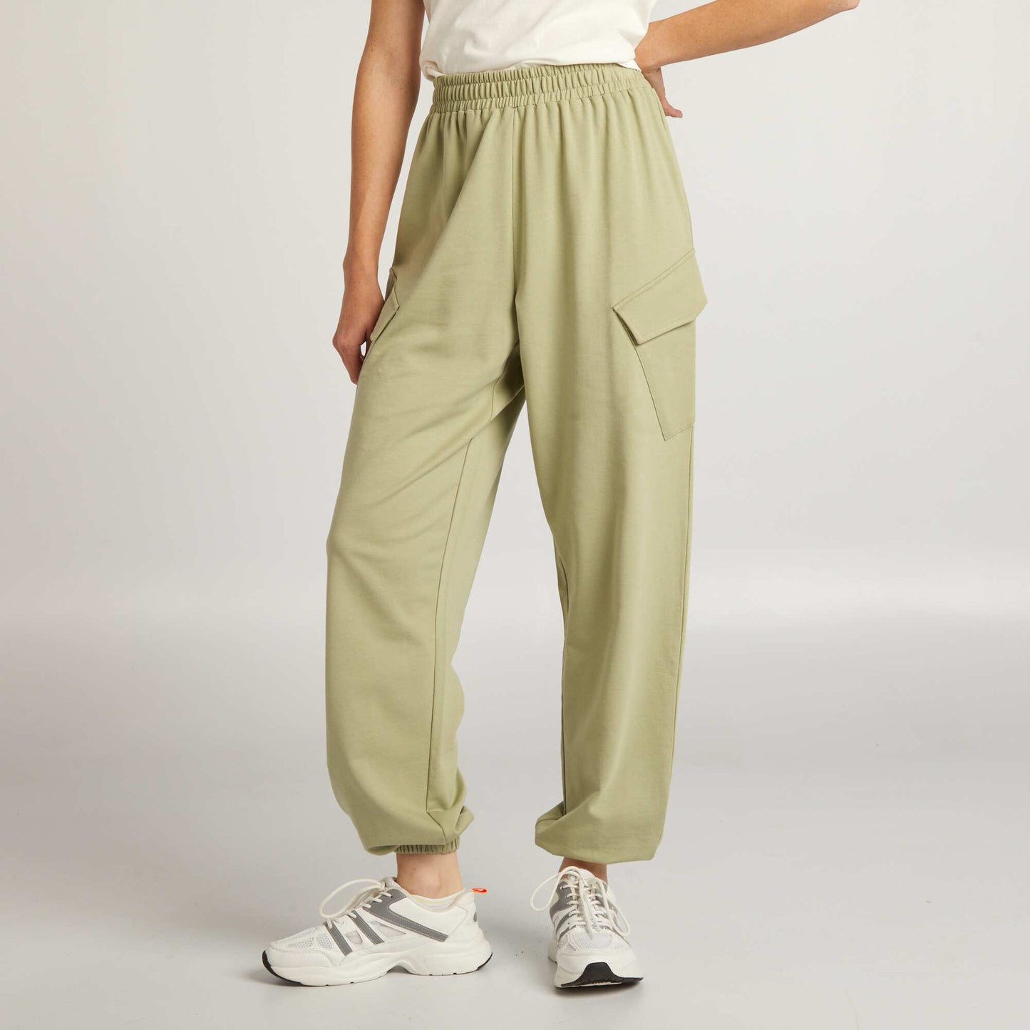 Wide-leg joggers LIGHT KHAKI