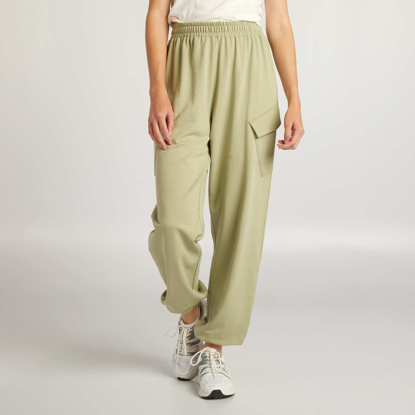 Wide-leg joggers LIGHT KHAKI