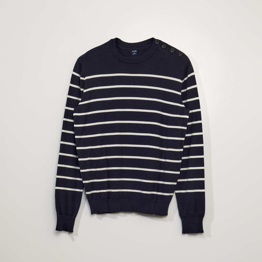 Breton style knitted sweater BLUE STRIPE