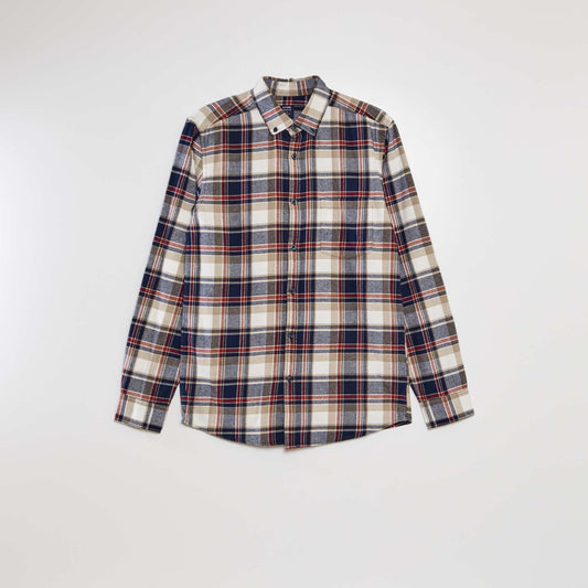 Checked flannel shirt BLUE