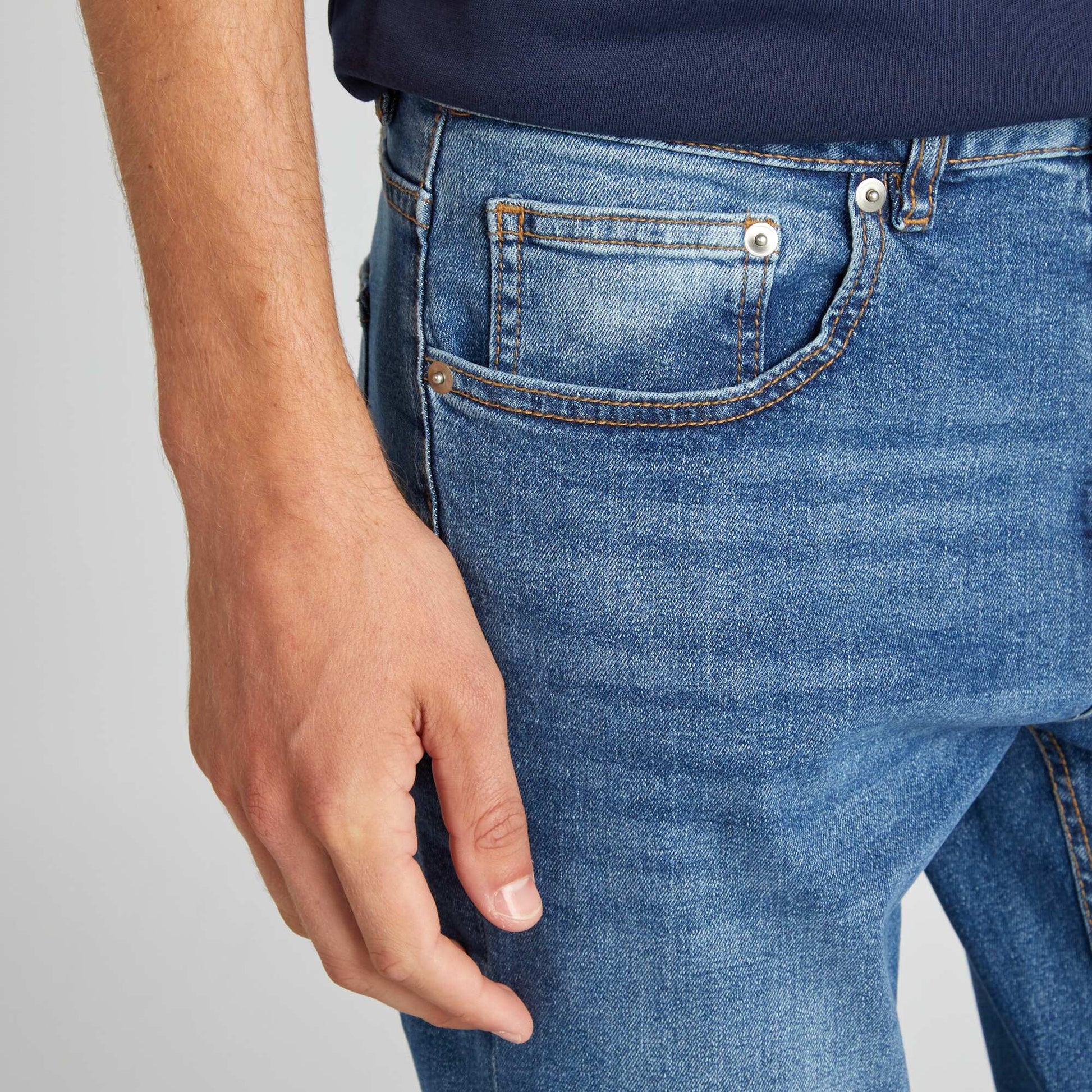 Slim-fit 5-pocket jeans - L34 BLUE