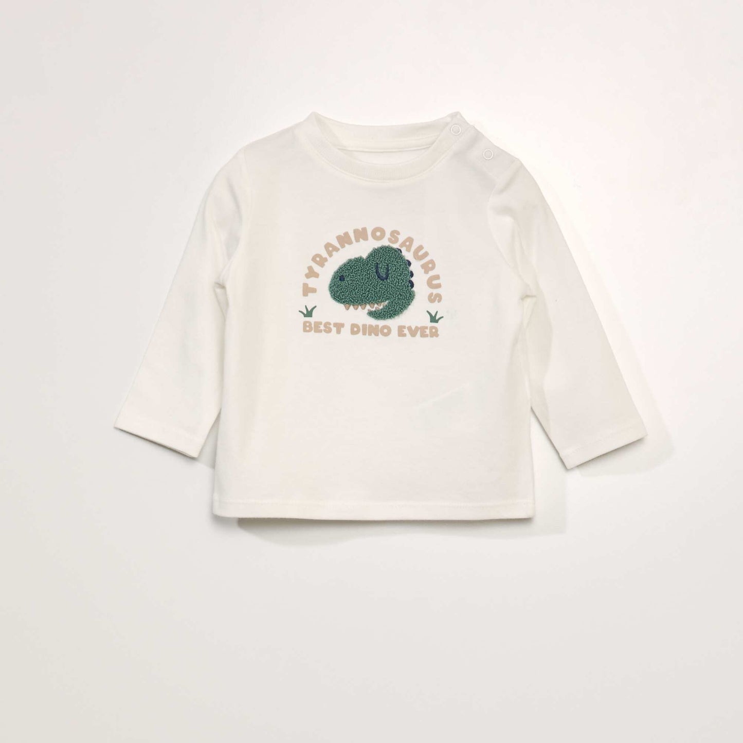 Marled bouclé print T-shirt WHITE