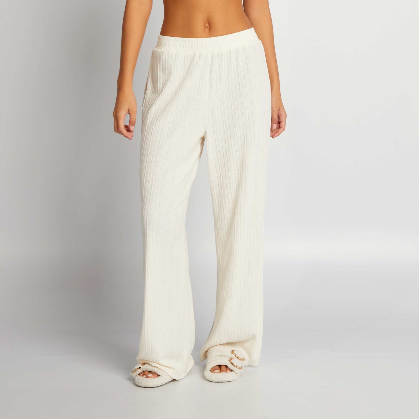 Flared pyjama bottoms WHITE