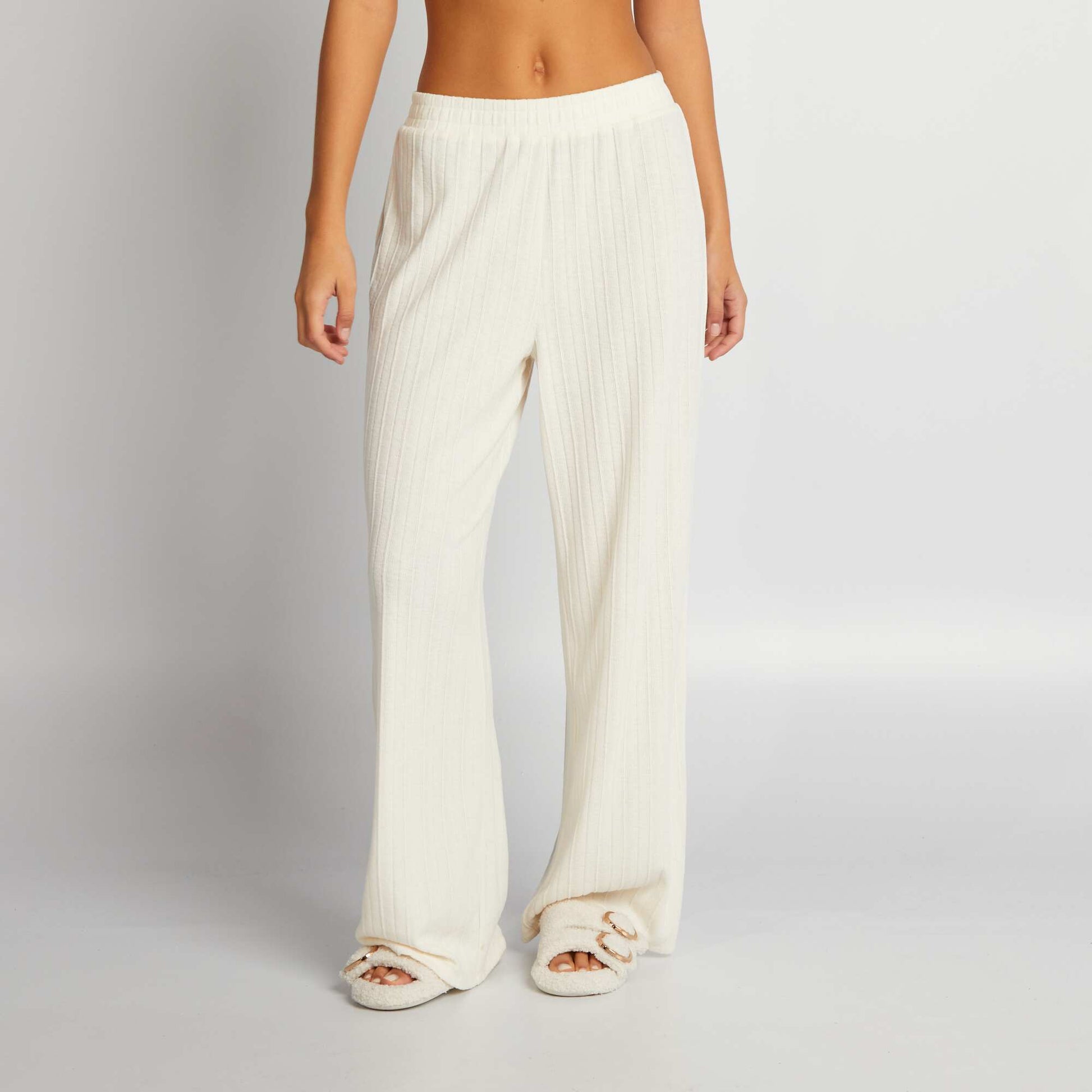 Flared pyjama bottoms WHITE