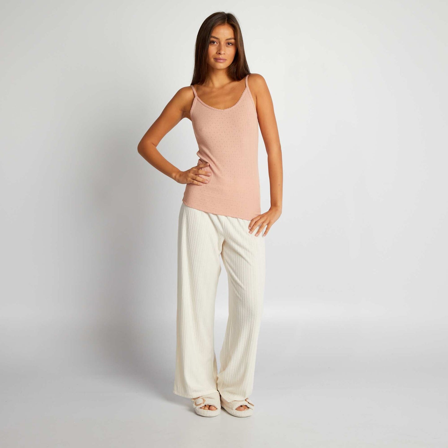 Flared pyjama bottoms WHITE