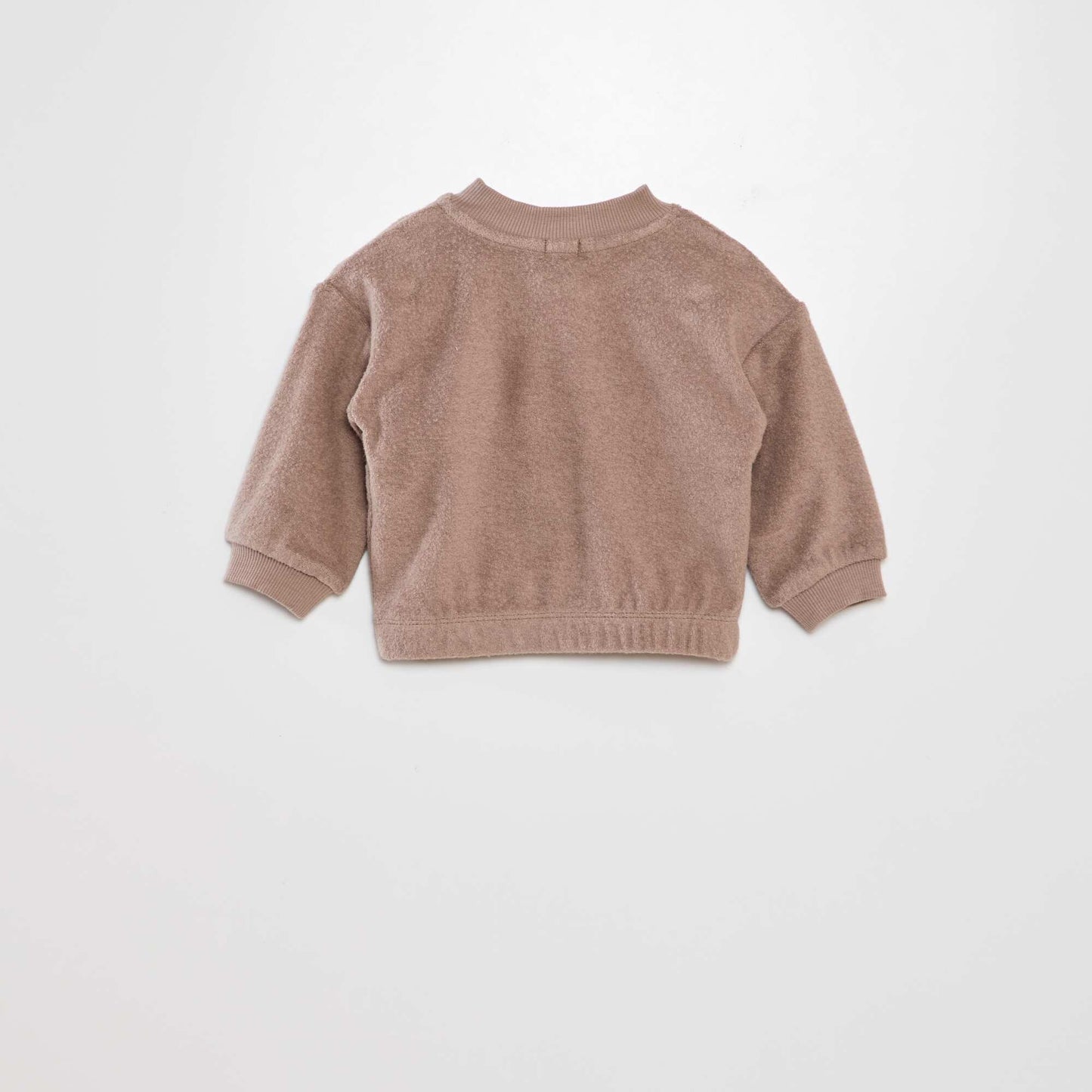 Fleece baby jumper + bottoms set - 2-piece set BEIGE