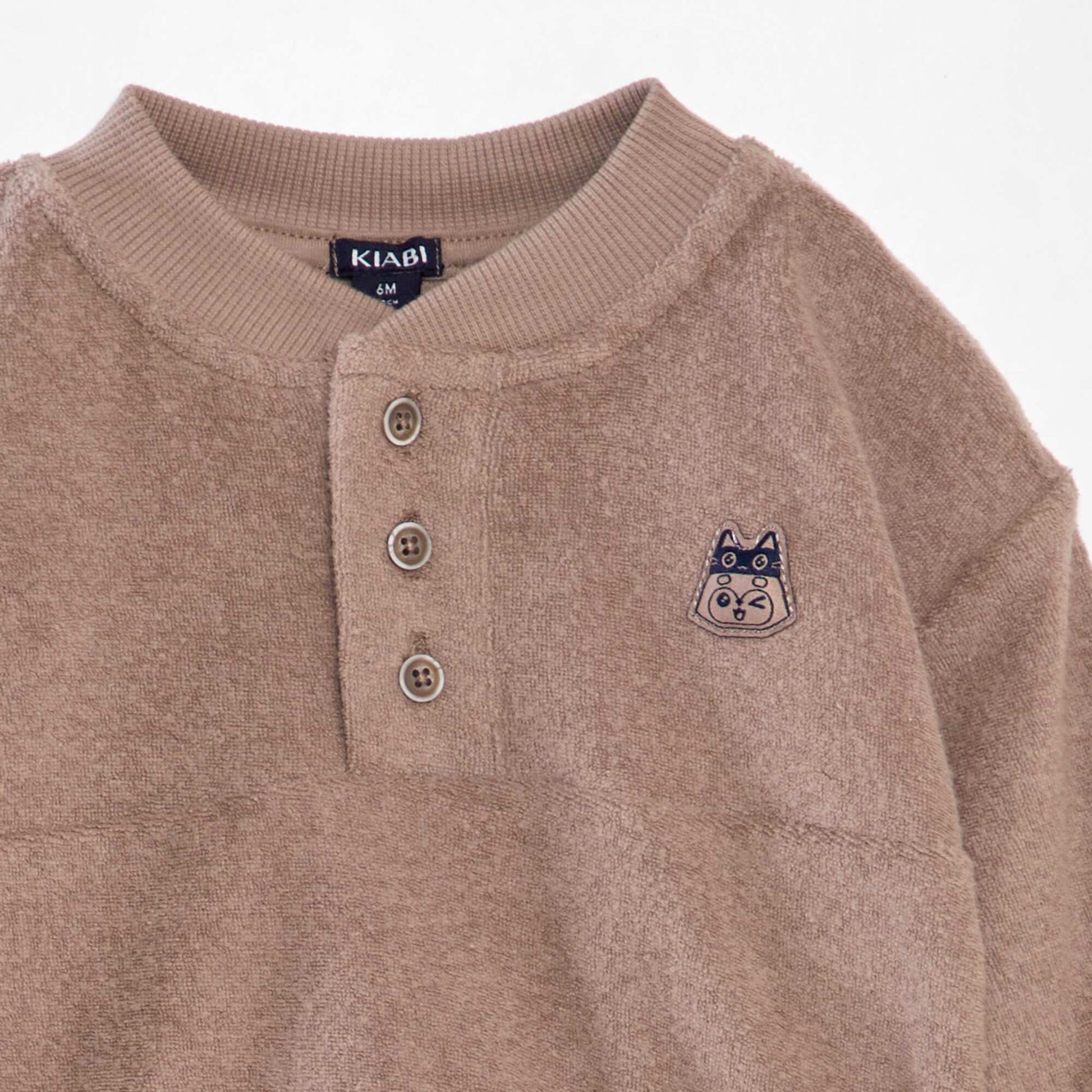 Fleece baby jumper + bottoms set - 2-piece set BEIGE