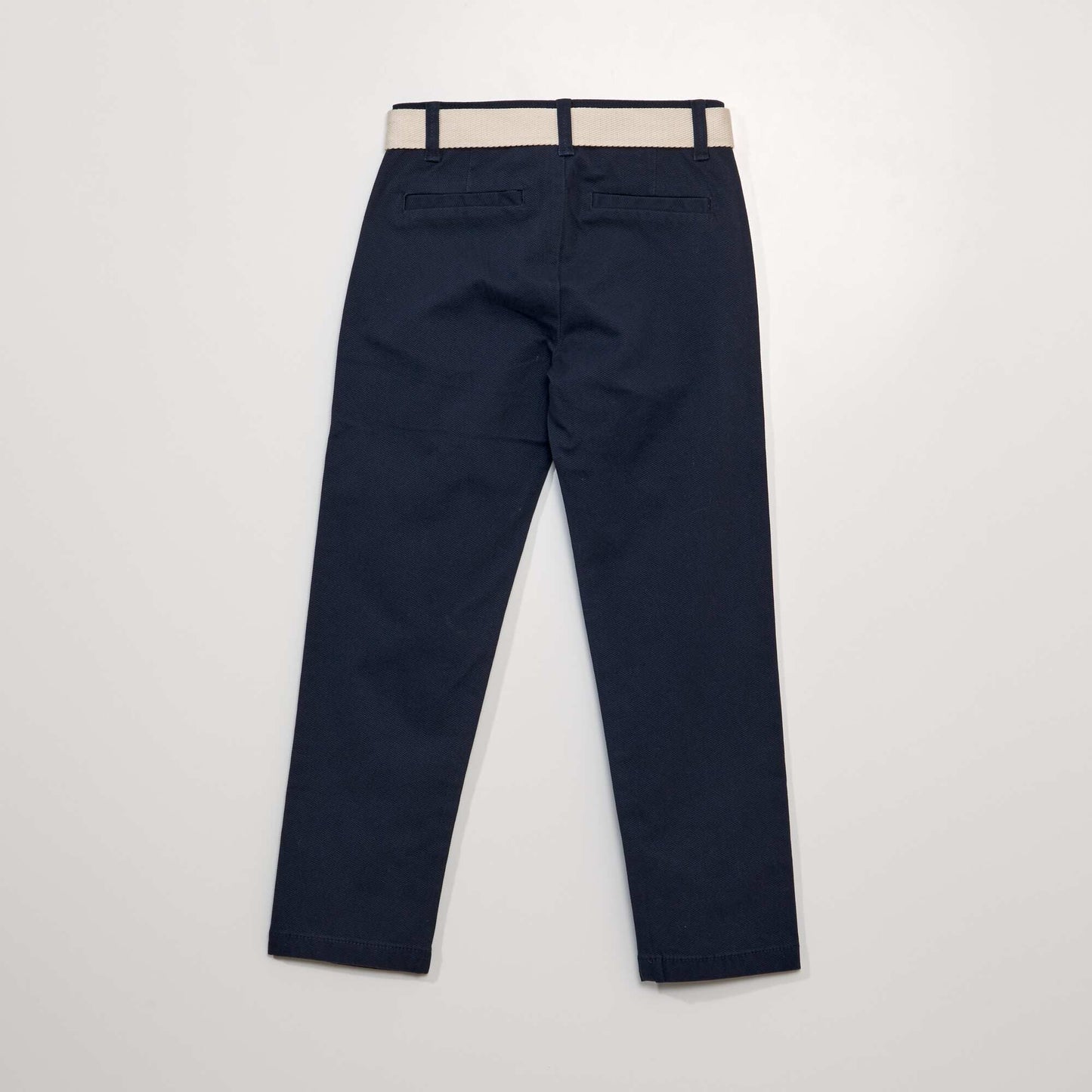 Twill chinos + belt blue